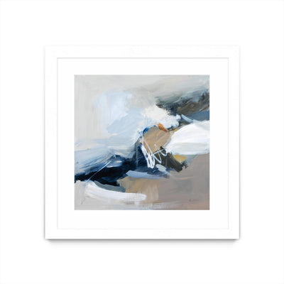 "Surfacing" Matted and Framed White 30x30 Wall Art