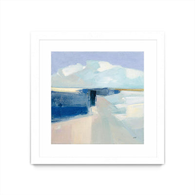 "Sand And Sky" Matted and Framed White 30x30 Wall Art