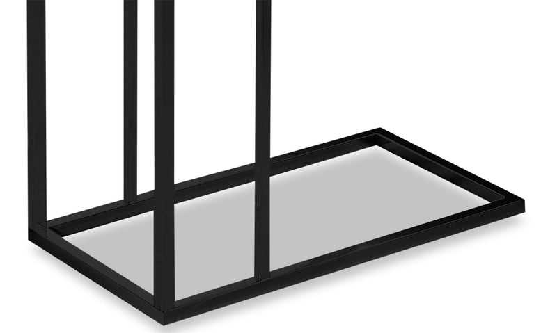 Table de fauteuil moderne Harper de 10,3 po - grise avec pattes en métal noir