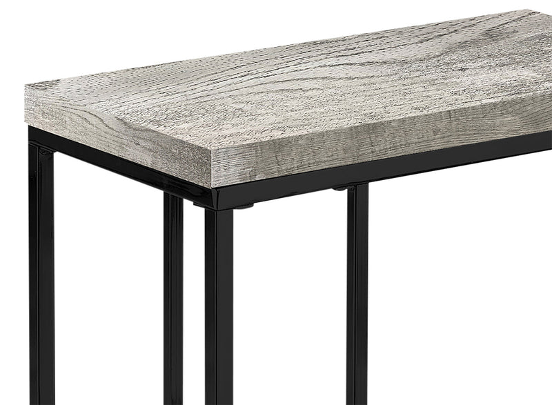 Table de fauteuil moderne Harper de 10,3 po - grise avec pattes en métal noir