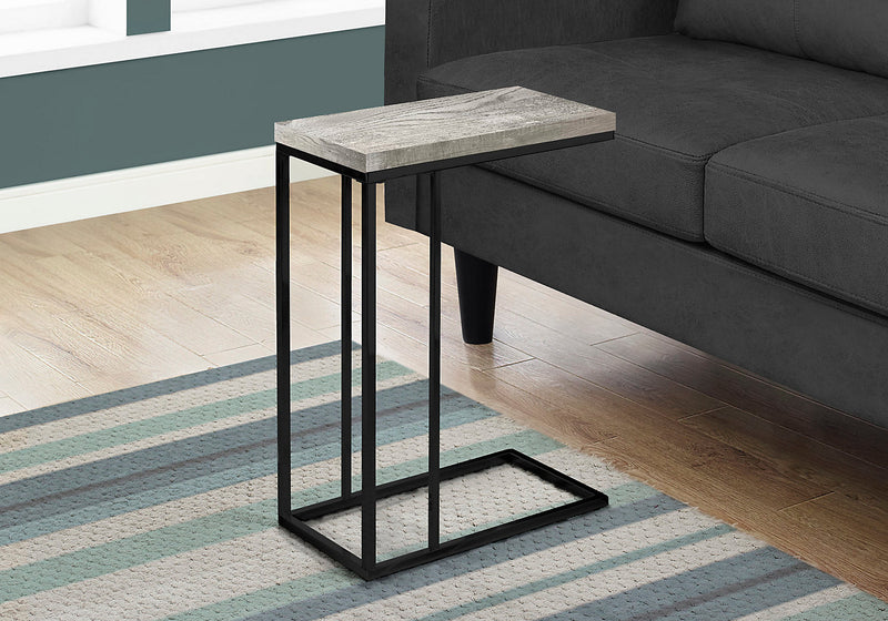 Table de fauteuil moderne Harper de 10,3 po - grise avec pattes en métal noir