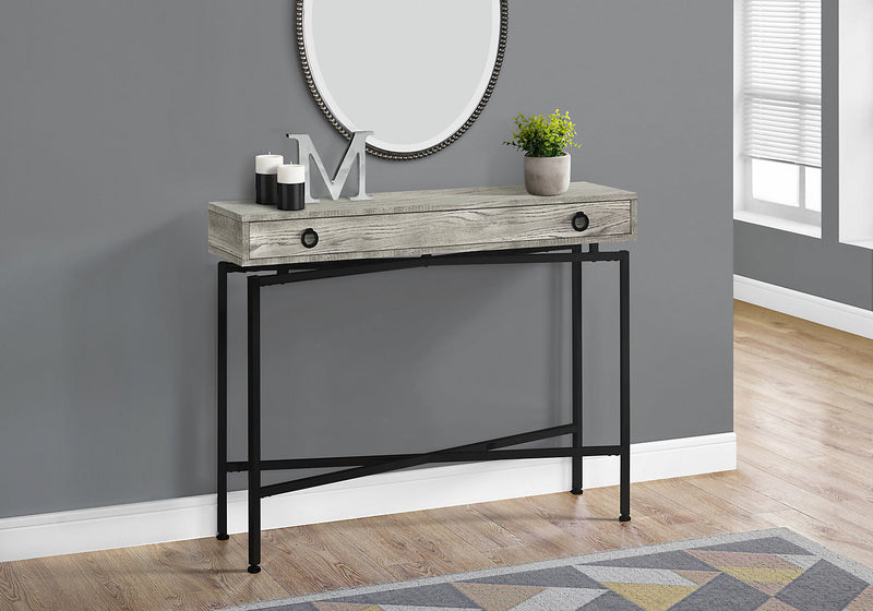 Table de salon Harper de 42,5 po avec tiroir - apparence bois recyclé gris