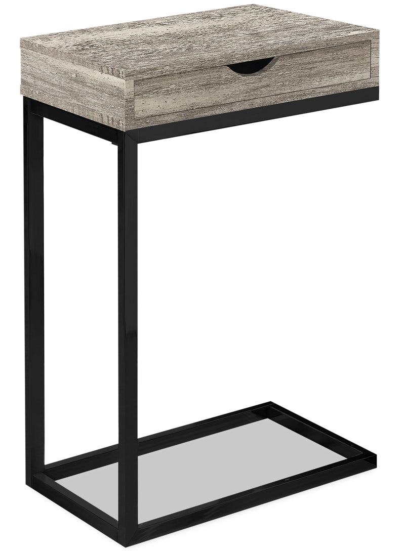 Harper Reclaimed Wood-Look Chairside Table with Drawer - Taupe