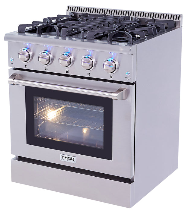 Cuisinière professionnelle à gaz Thor Kitchen de 4,2 pi³ – HRG3080U-SS