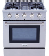 Cuisinière professionnelle à gaz Thor Kitchen de 4,2 pi³ – HRG3080U-SS
