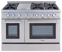 Cuisinière amovible à gaz avec double four Thor Kitchen de 6,7 pi³ – HRG4808U-SS