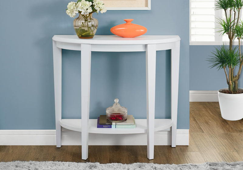 Console blanche en forme de demi-lune
