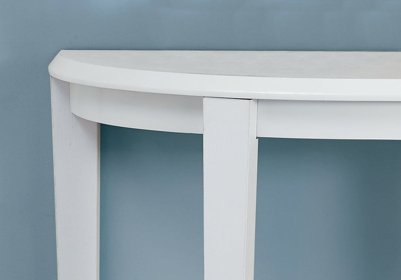 Console blanche en forme de demi-lune