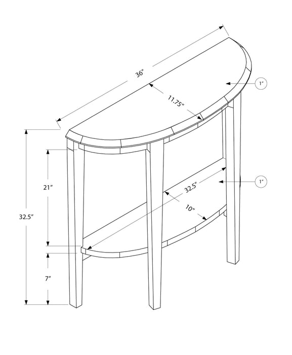 Console blanche en forme de demi-lune