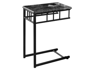 Table d’appoint d’apparence marbre gris et métal anthracite