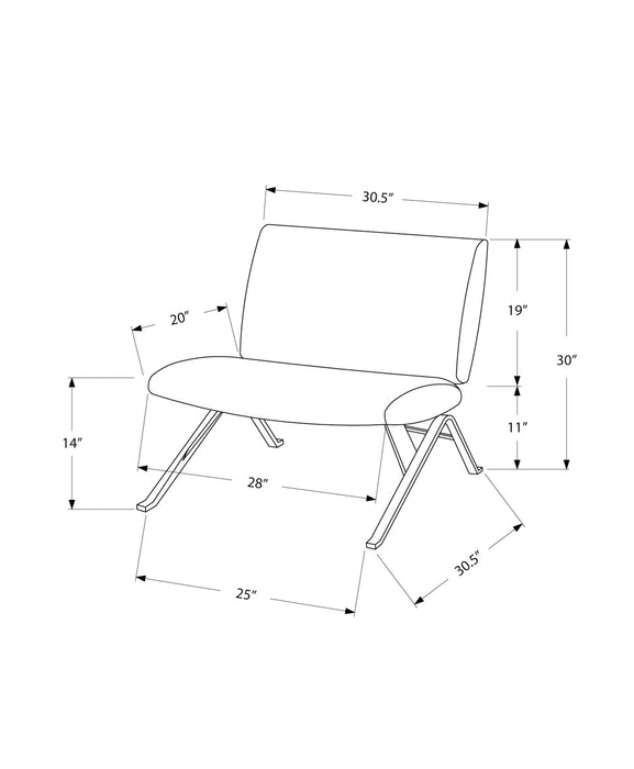 Fauteuil d’appoint métal chromé avec motif de chevron taupe foncé