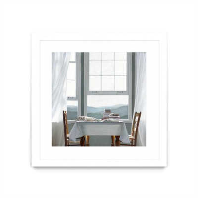 "Accidental Scholar" Matted and Framed White 36x36 Wall Art