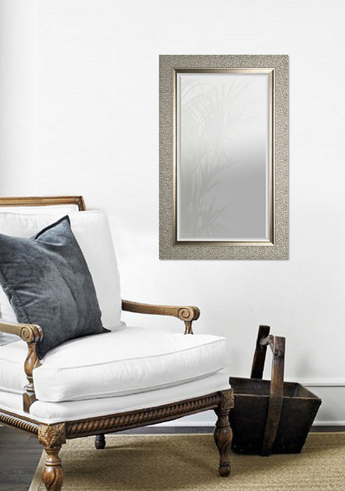 Miroir biseauté tendance argenté - 27 po x 43 po
