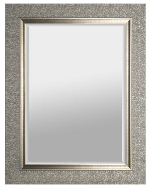 Miroir biseauté tendance argenté - 27 po x 35 po