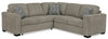 Sofa sectionnel Izzy 2 pièces en chenille avec lit de gauche - platine