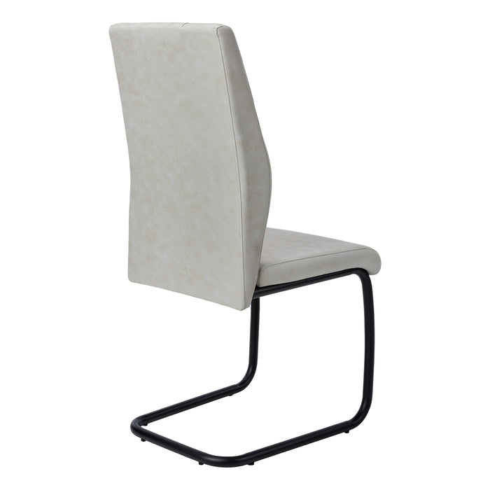 Chaise de salle à manger tissu gris et métal noir, 2 pièces