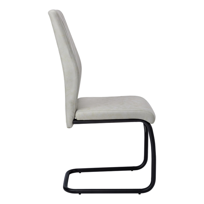 Chaise de salle à manger tissu gris et métal noir, 2 pièces