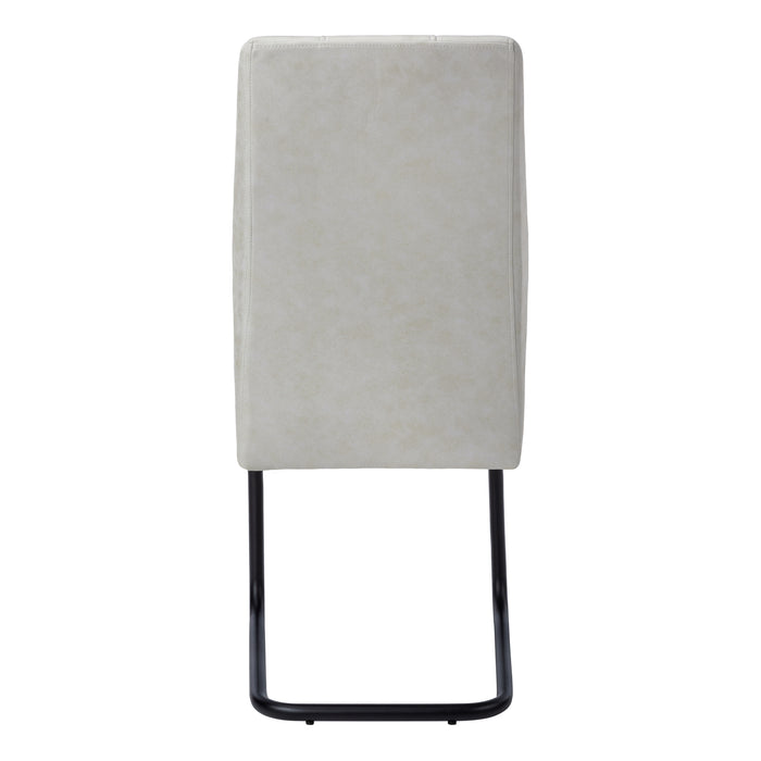 Chaise de salle à manger tissu gris et métal noir, 2 pièces
