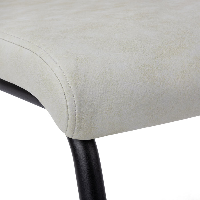 Chaise de salle à manger tissu gris et métal noir, 2 pièces