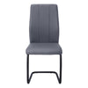 Chaise de salle à manger métal et d’apparence cuir gris, 2 pièces 