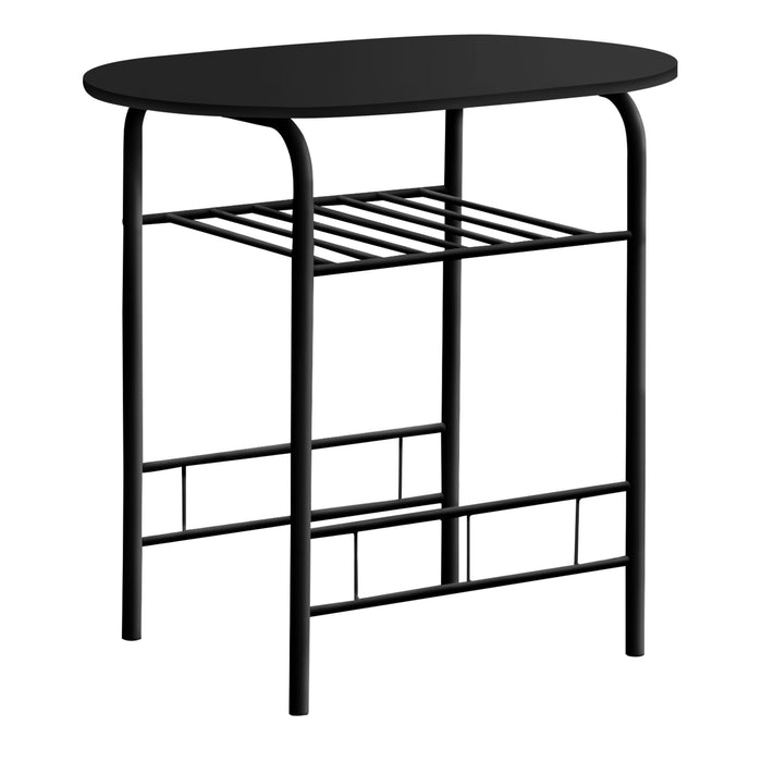 Ensemble de salle à manger à dessus noir et métal noir, 3 pièces
