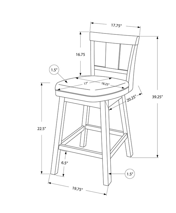 Tabouret bar blanc et d’apparence cuir gris, ensemble de 2