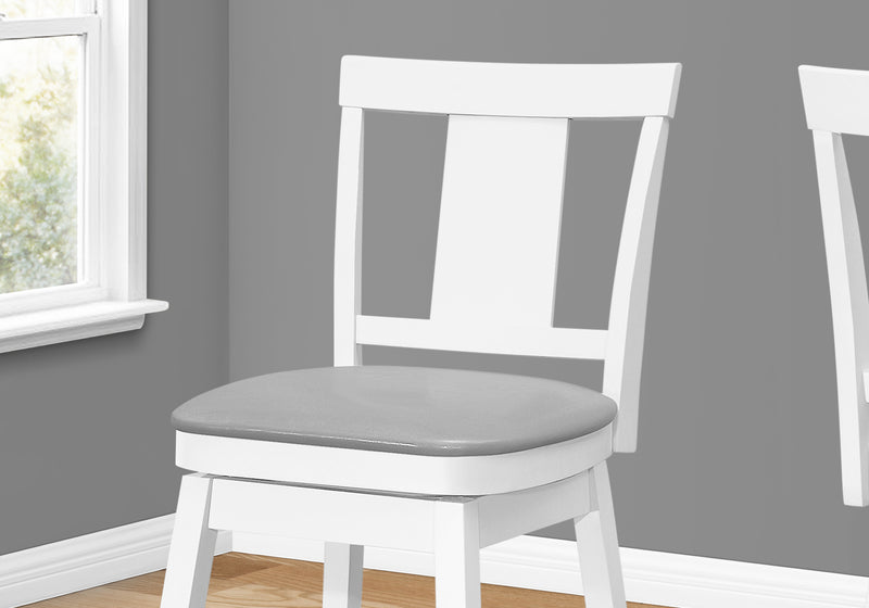Tabouret bar blanc et d’apparence cuir gris, ensemble de 2
