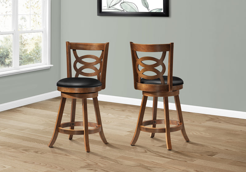 Tabouret pivotant chêne de hauteur comptoir, 2 pièces