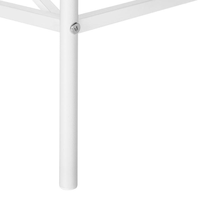 Table d’appoint étroit en métal blanc