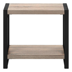 Table d’appoint taupe foncé et métal noir