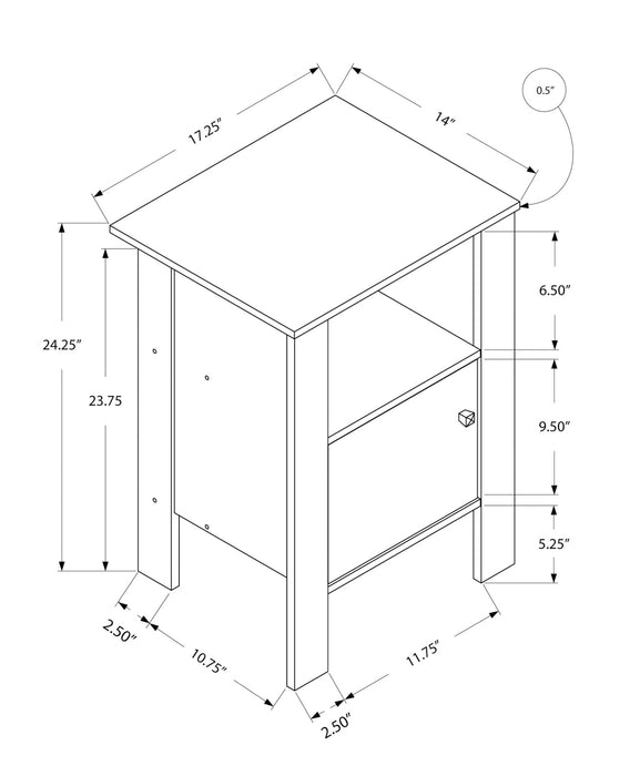 Table de nuit d’appoint taupe foncé