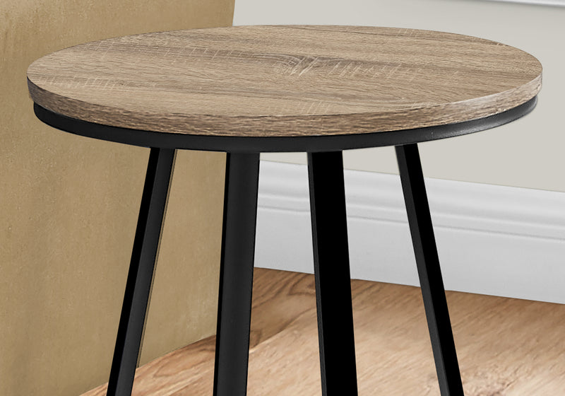 Table d’appoint taupe foncé et métal noir