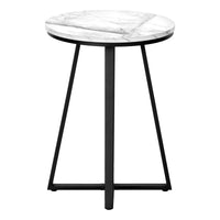 Table d’appoint métal noir et marbre blanc