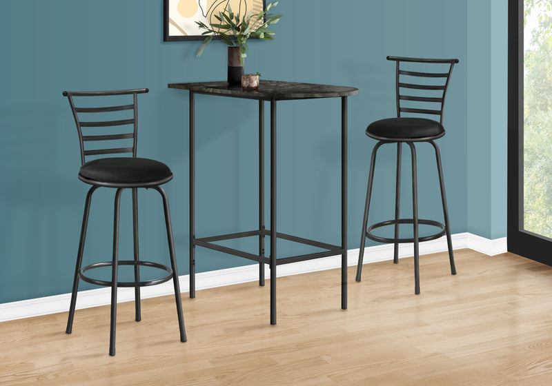 Meuble bar en métal anthracite et marbre gris