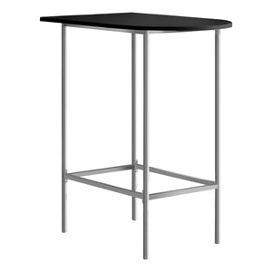 Meuble bar peu encombrant noir et métal argenté