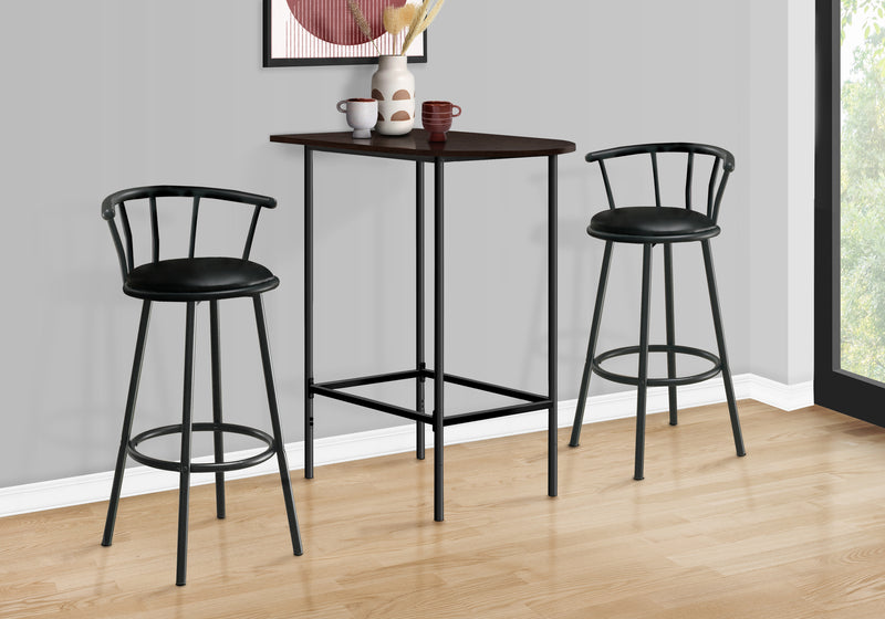 Meuble bar peu encombrant espresso et métal noir