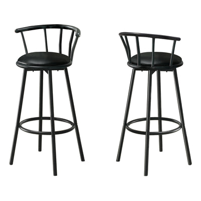 2pcs Swivel Black Metal Barstool