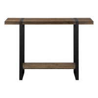 Table d’appoint noire et d'apparence bois recyclé brun
