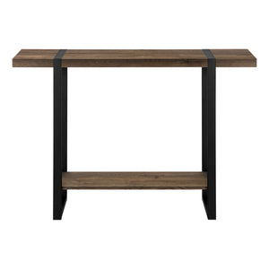 Table d’appoint noire et d'apparence bois recyclé brun