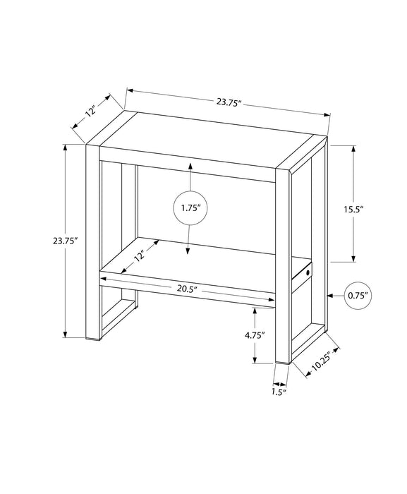 Table d'appoint en métal noir et d’apparence bois recyclé brun