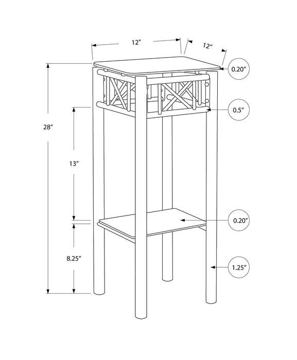 Table d’appoint en métal noir avec verre trempé