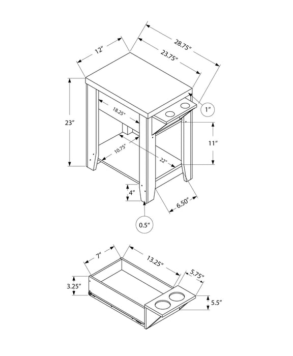 Table d'appoint espresso avec un porte-gobelet