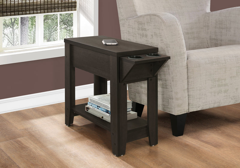Table d'appoint espresso avec un porte-gobelet