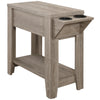 Table d’appoint taupe foncé avec un porte-gobelet