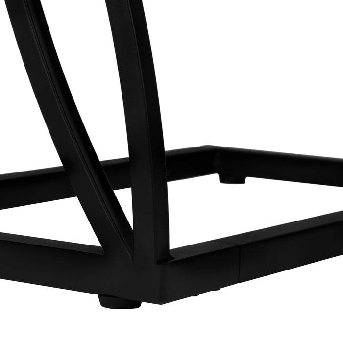 Table d’appoint métal noir et d’apparence pierre gris