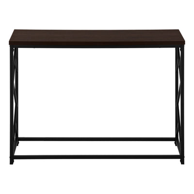 Espresso Black Metal Hall Console Accent Table