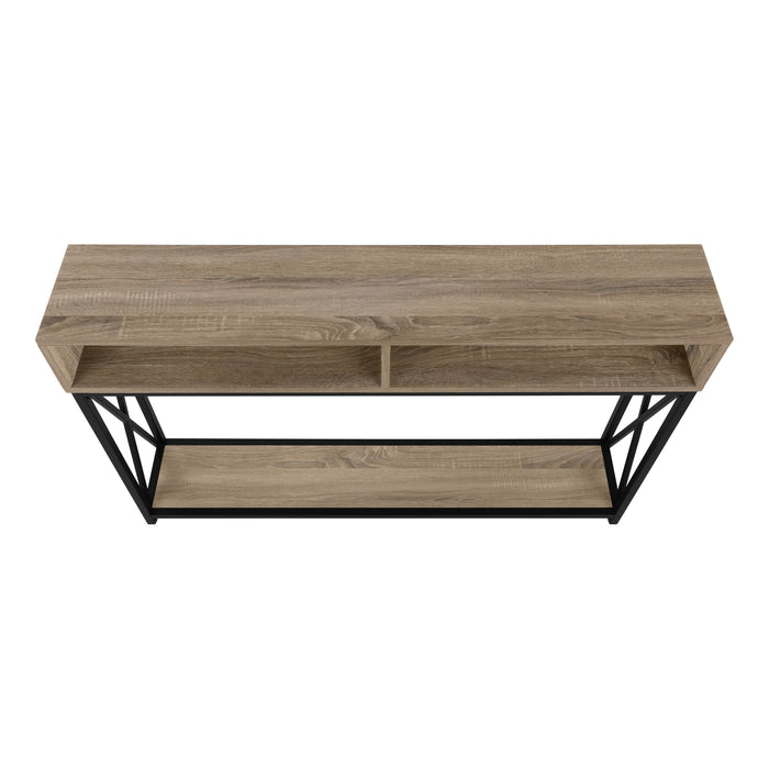 Console d’entrée taupe et métal noir