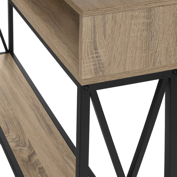 Console d’entrée taupe et métal noir