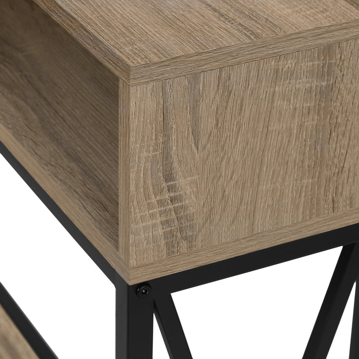 Console d’entrée taupe et métal noir