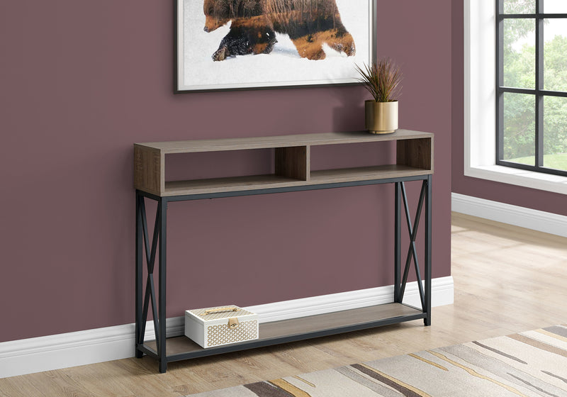Console d’entrée taupe et métal noir